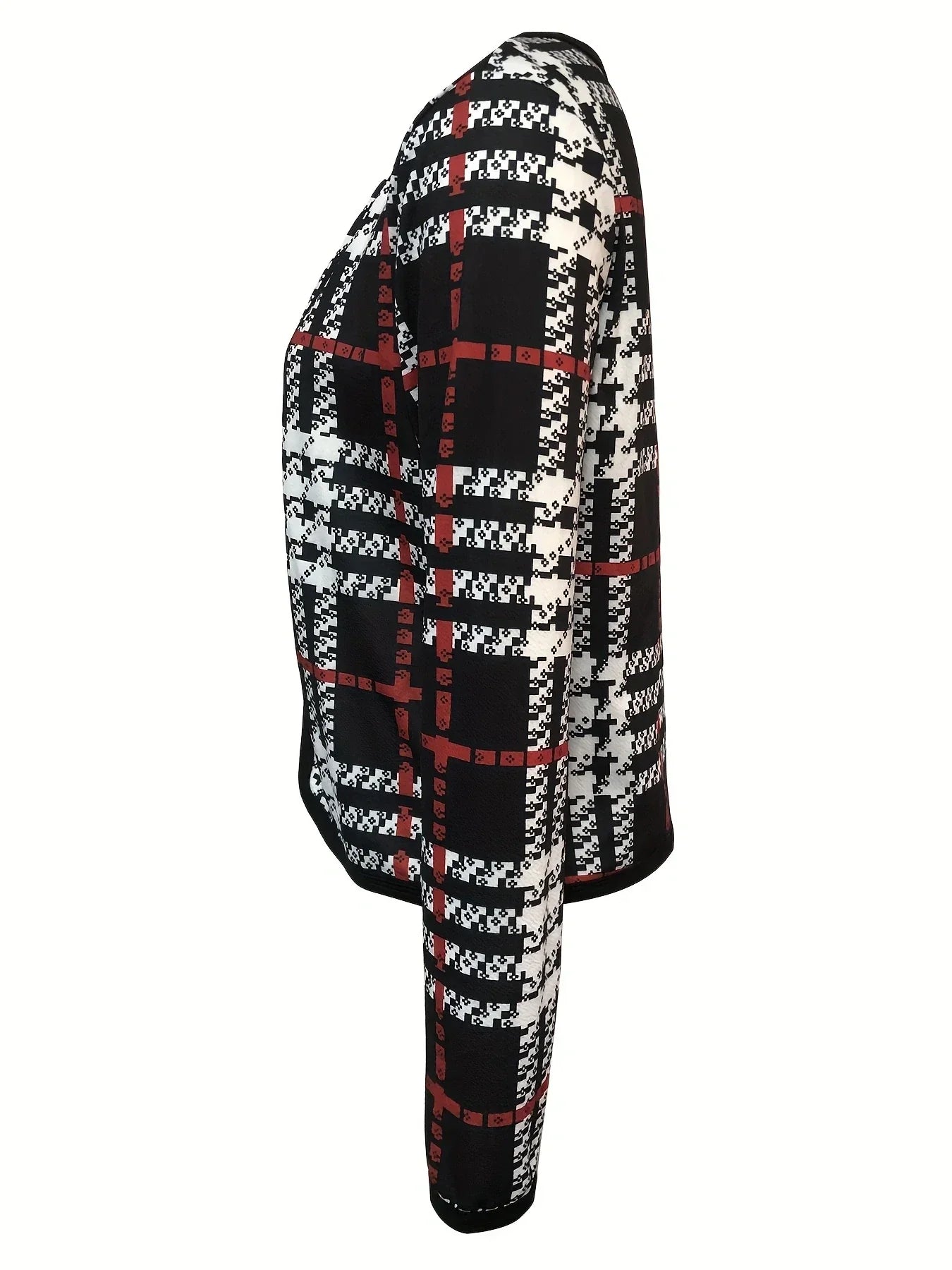 Blazer Mujer Casual Estampado Pata de Gallo Corte Clásico