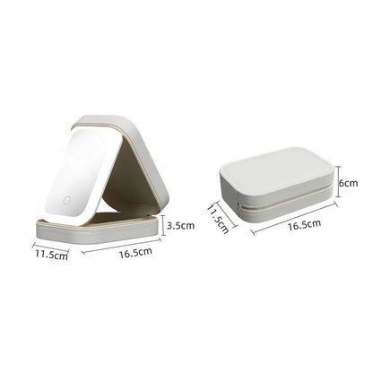 Neceser Maquillaje Portátil con Espejo LED Viaje