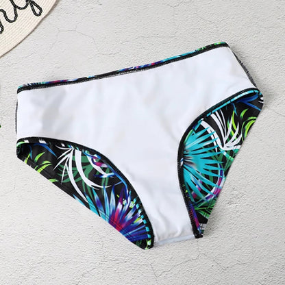 Bikini Mujer Cintura Alta Tirantes Estampado Tropical