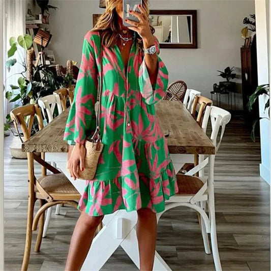 Vestido Corto Mujer de Tela Ligera y Volantes Veraniego - Mavetta