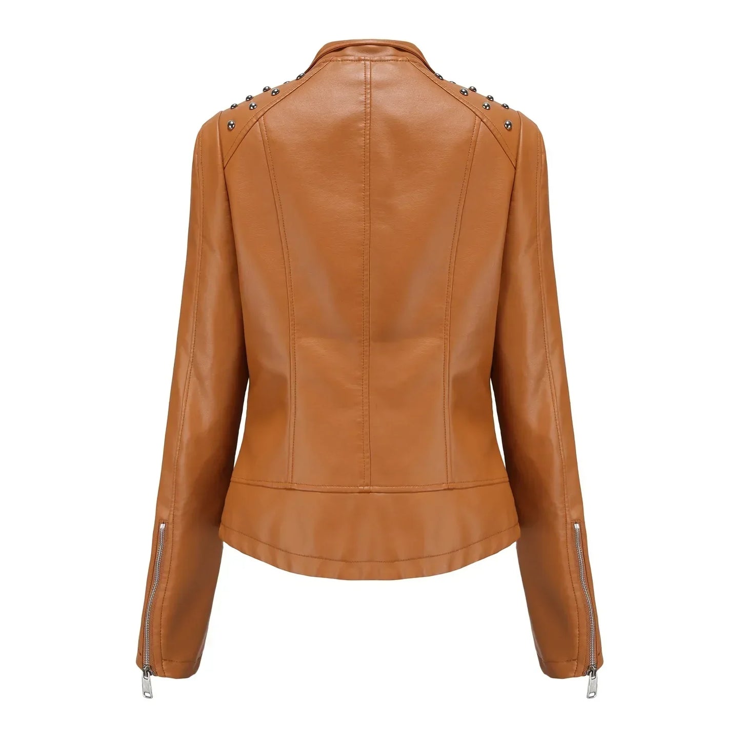 Chaqueta Mujer de Cuero Ajuste Slim Estilo Moderno