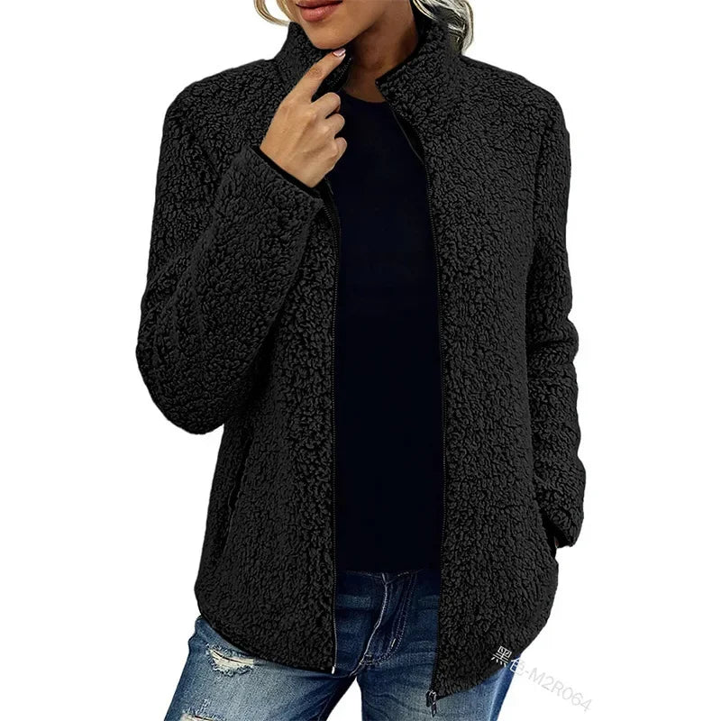 Chaqueta Mujer Forro Polar Invierno Ajuste Confortable