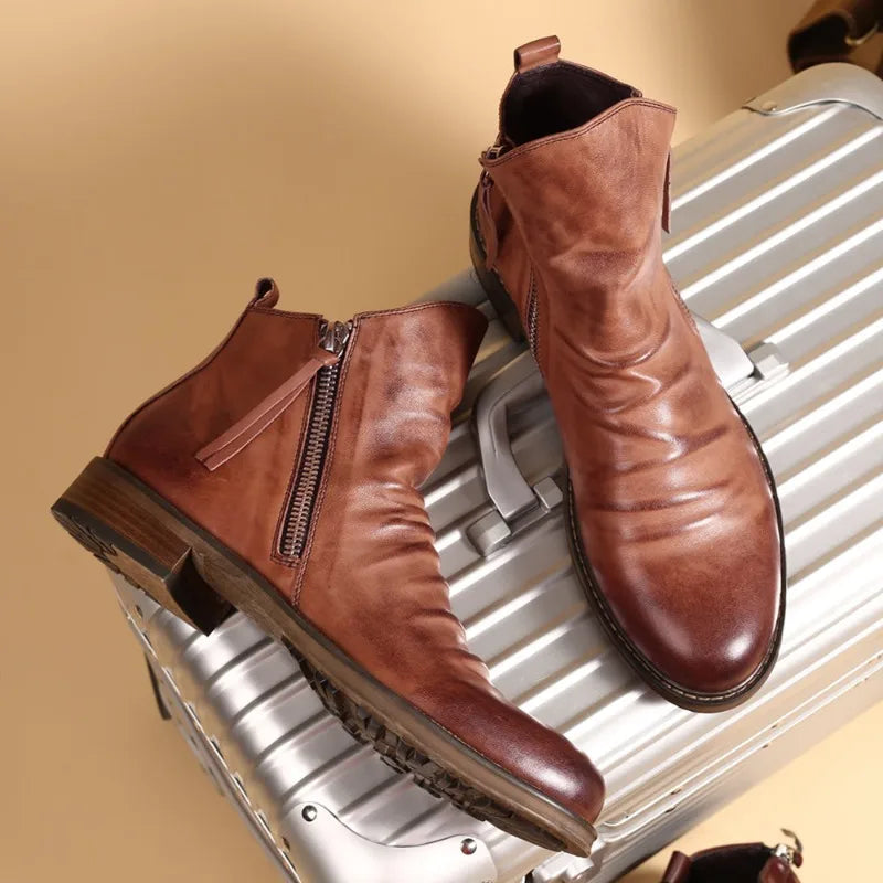 Botas Chelsea Hombre de Cuero Estilo Moderno