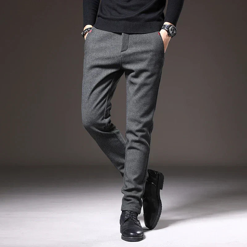 Pantalón vestir hombre elástico slim fit estilo elegante