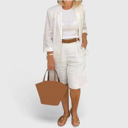 Conjunto Elegante Mujer Dos Piezas Ajuste Clásico