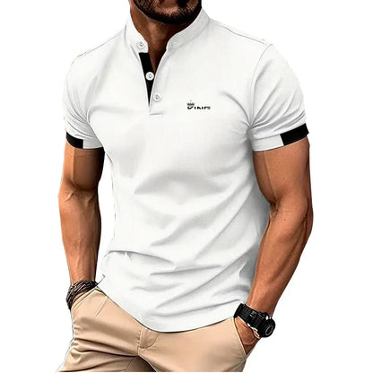 Polo Hombre Algodón Cuello Mao Detalle Botones
