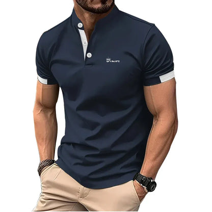 Polo Hombre Algodón Cuello Mao Detalle Botones
