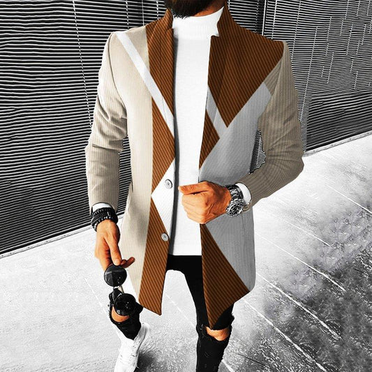 Chaqueta Hombre Moderna Diseño Geométrico Ajuste Regular - Mavetta