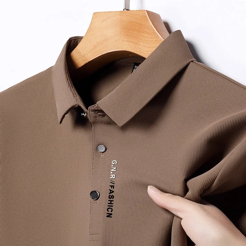 Polo Hombre Algodón Cuello Refinado Cierre Botones