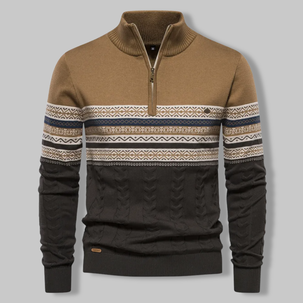 Suéter Hombre con Cremallera Cuarto Diseño Noruego