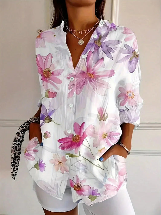Blusa Mujer Estampado Divertido Manga Larga Ajuste Suelto - Mavetta