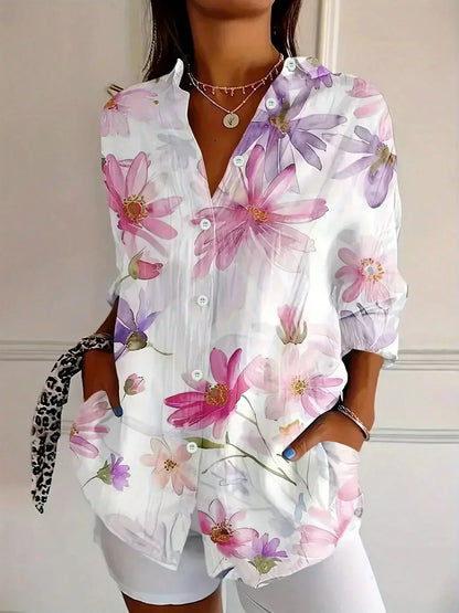 Blusa Mujer Estampado Floral Ligera Estilo Casual