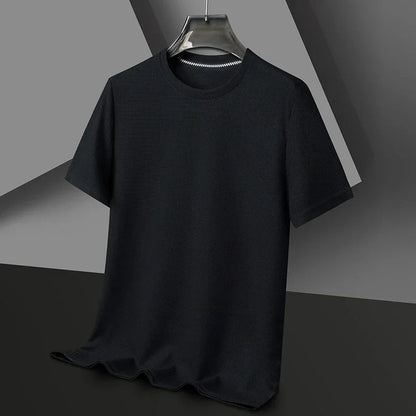 Camiseta Hombre de Punto Waffle Cuello Redondo Manga Corta