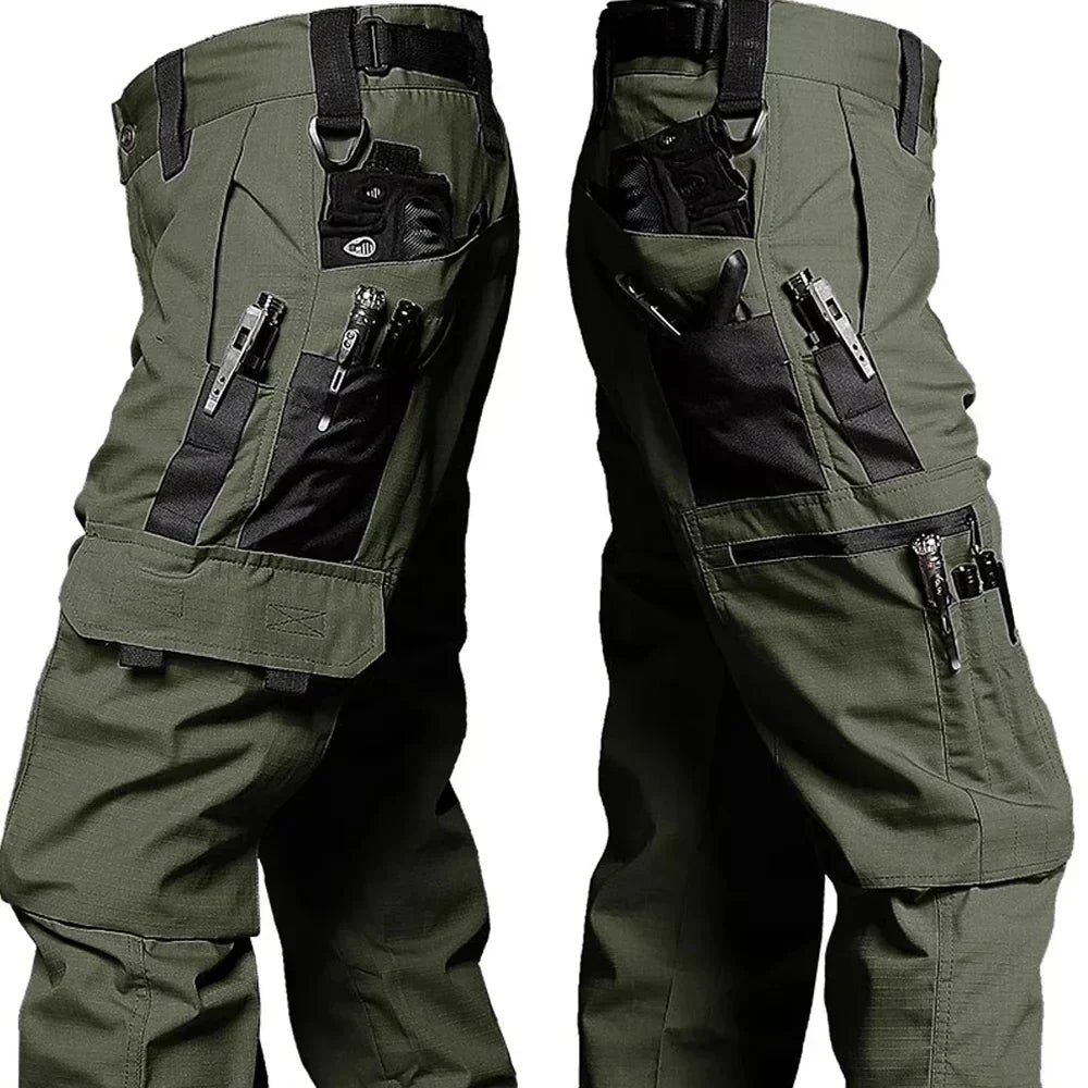 Pantalón táctico hombre impermeable resistente cargo funcional
