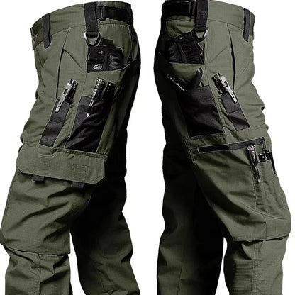Pantalón táctico hombre impermeable resistente cargo funcional