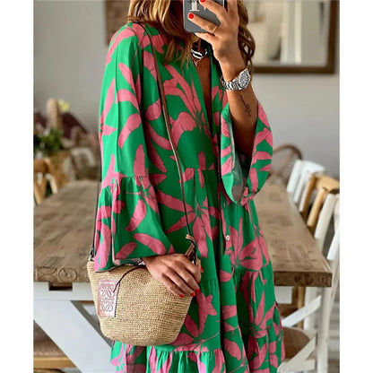 Vestido Corto Mujer de Tela Ligera y Volantes Veraniego