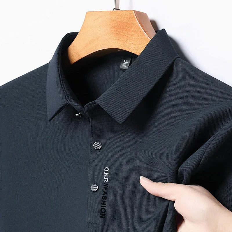Polo Hombre Algodón Cuello Refinado Cierre Botones
