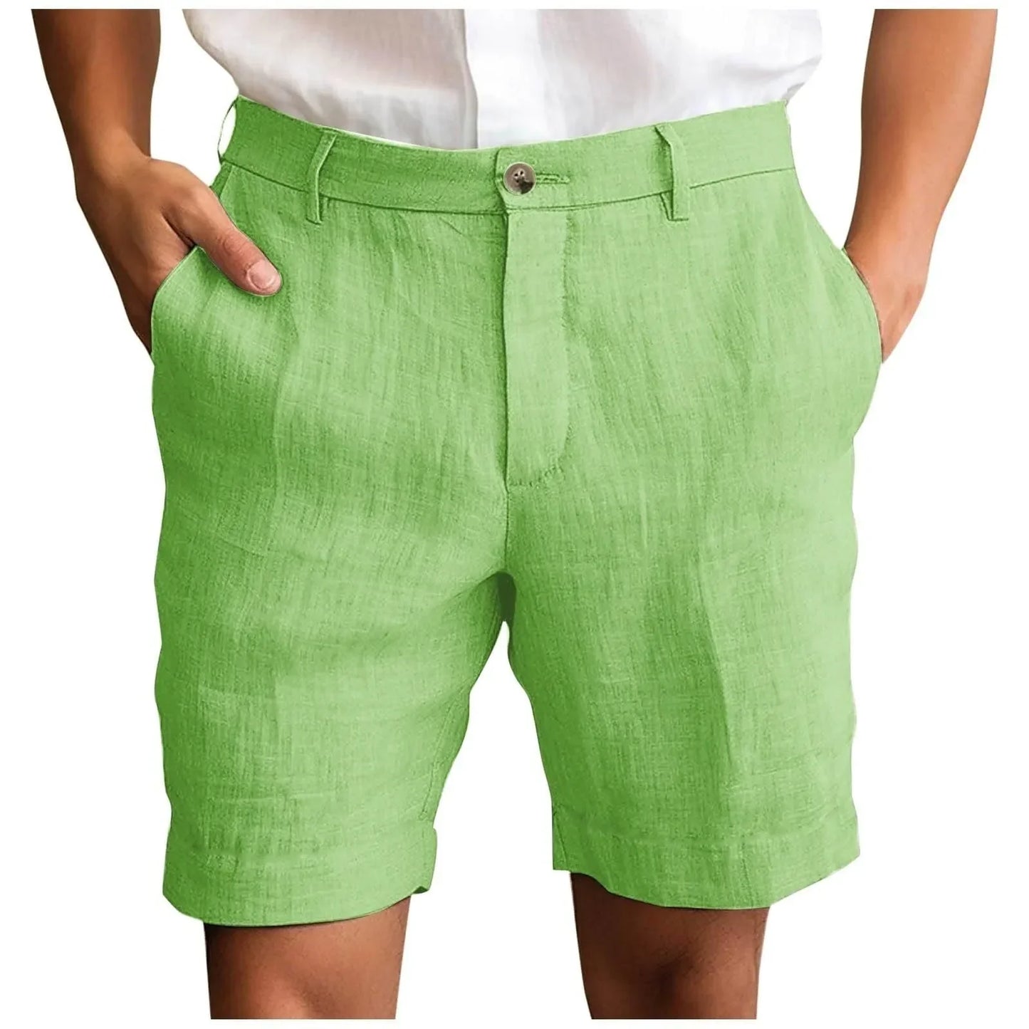 Pantalones cortos hombre de lino cómodos estilo moderno