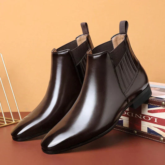 Botines hombre de cuero sintético sin cordones estilo formal - Mavetta