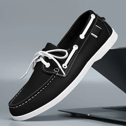 Mocasines Hombre de Lona Suela de Goma Estilo Slip-On