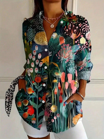 Blusa Mujer Estampado Divertido Manga Larga Ajuste Suelto