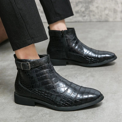 Botines hombre de cuero con hebilla cómodos versátiles