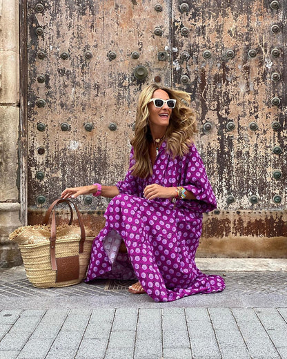 Maxivestido Mujer Estilo Bohemio Holgado