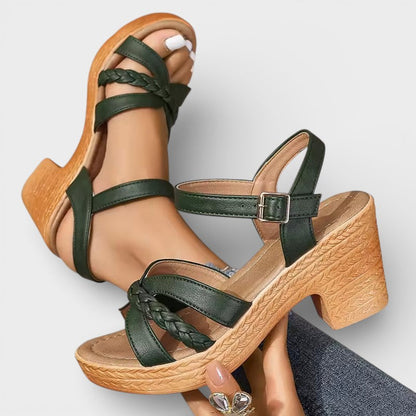 Sandalias Mujer Tacón Alto Trenzado Elegante