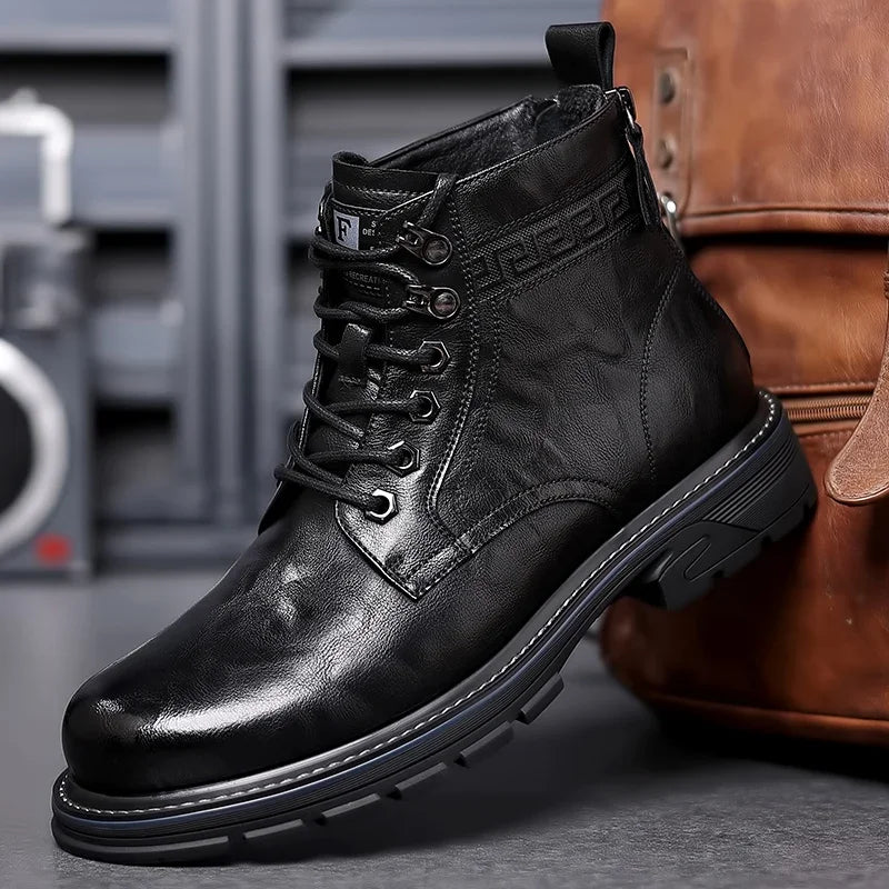Botines hombre de piel con cordones estilo oficina elegante