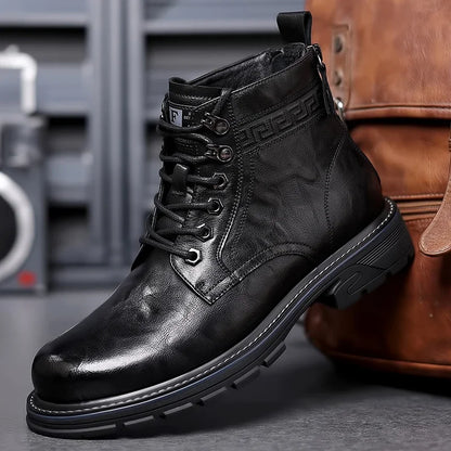 Botines hombre de piel con cordones estilo oficina elegante