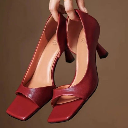 Tacones Mujer Puntera Cuadrada Elegante