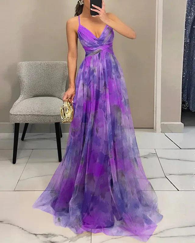 Vestido maxi mujer de tela ligera estampado floral primaveral