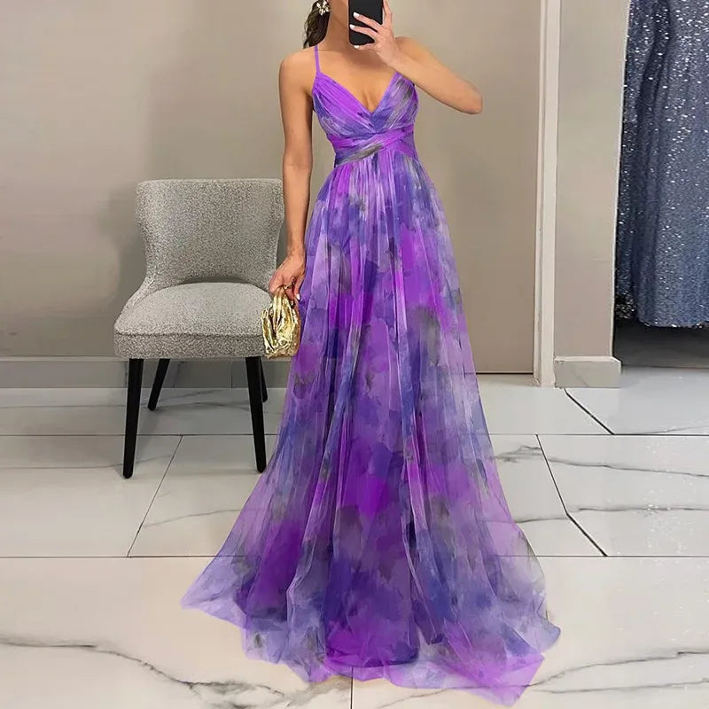 Vestido Largo Mujer Floral sin Tirantes Elegante