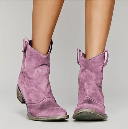 Botas Mujer de Cuero Salvaje Estilo Oeste