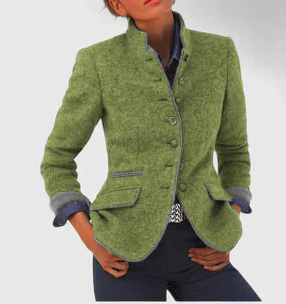 Blazer mujer de lana con botones estilo clásico