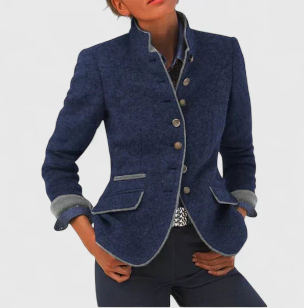 Blazer mujer de lana con botones estilo clásico