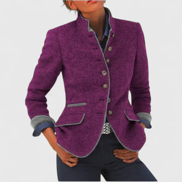 Blazer mujer de lana con botones estilo clásico
