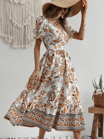 Vestido mujer verano diseño romantico corte midi