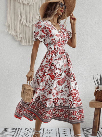 Vestido mujer verano diseño romantico corte midi