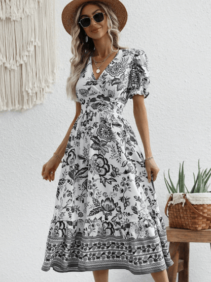 Vestido mujer verano diseño romantico corte midi