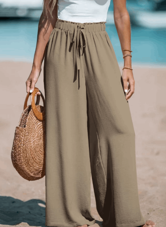 Pantalón Mujer Ligero Playa Corte Fluido