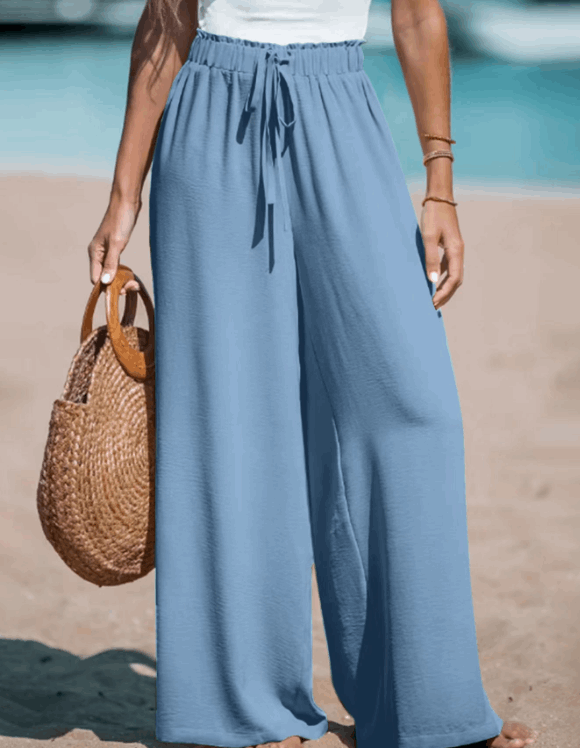 Pantalón Mujer Ligero Playa Corte Fluido