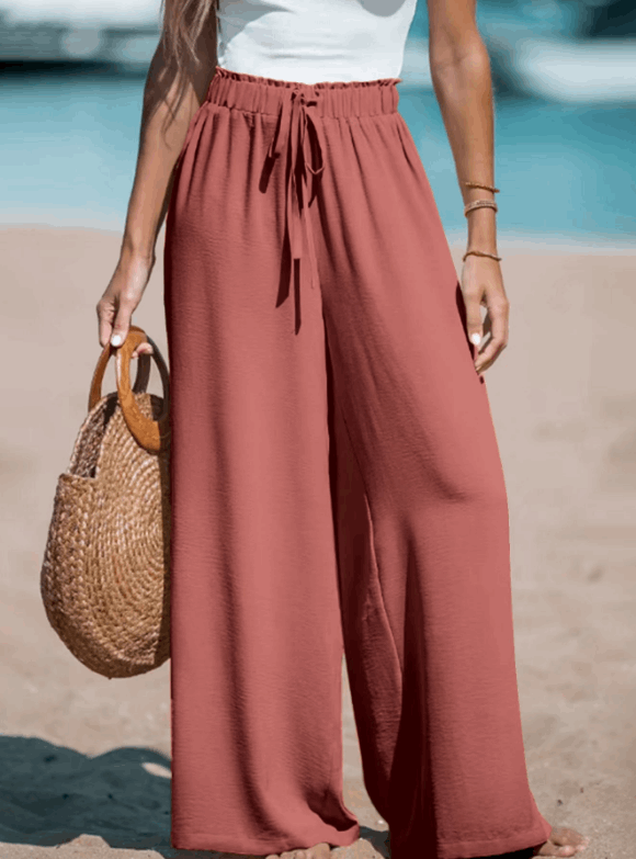 Pantalón Mujer Ligero Playa Corte Fluido