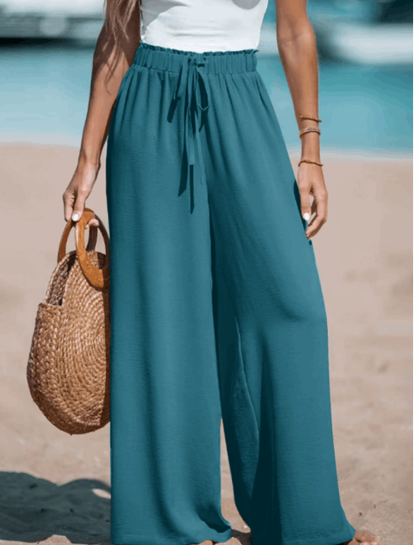 Pantalón Mujer Ligero Playa Corte Fluido