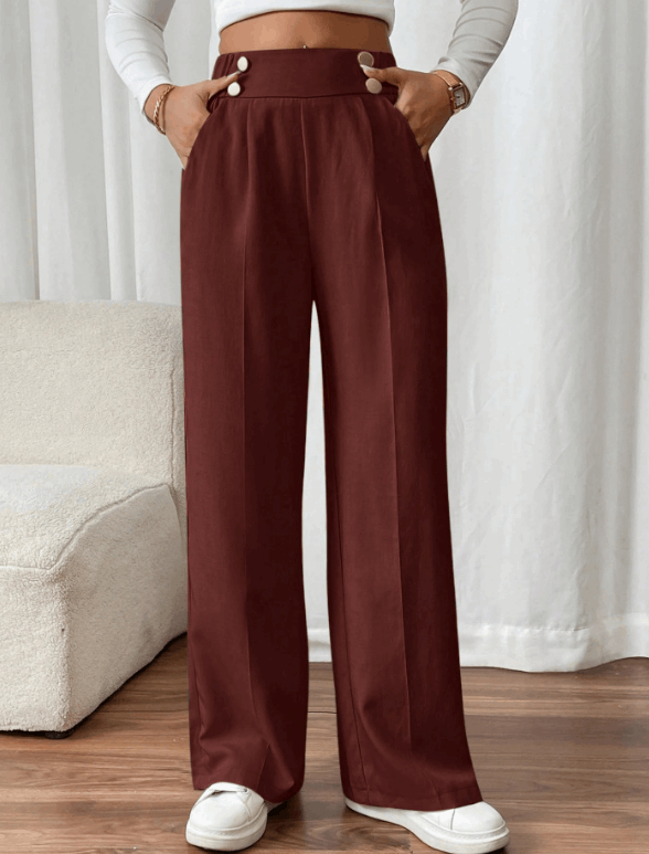 Pantalón Mujer de Talle Alto Corte Recto