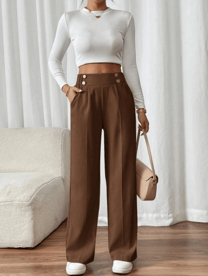 Pantalón Mujer de Talle Alto Corte Recto