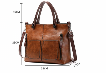 Bolso de hombro mujer de cuero estilo vintage