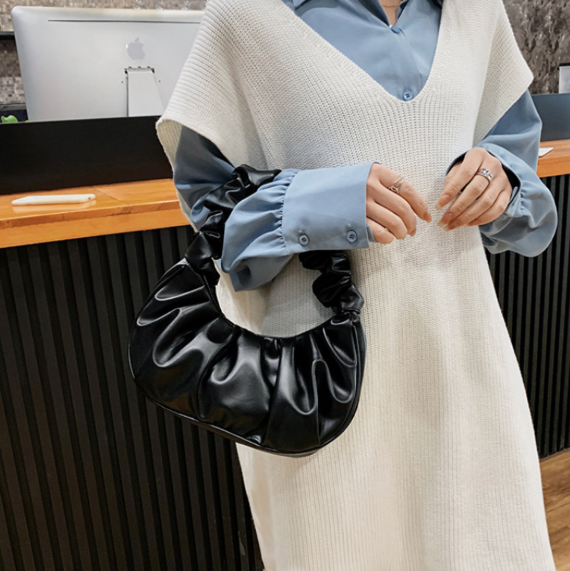 Bolso de mano Mujer diseño estructurado asas superiores