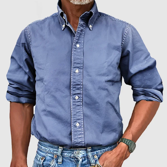 Camisa Hombre Manga Larga Algodón Cómoda