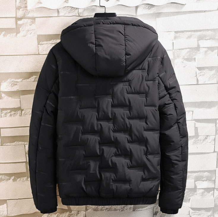 Chaqueta Acolchada Hombre con Capucha y Cremallera Ajuste Regular